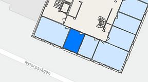 
							Planritning för FASTOFFICE Nytorpsvägen 34, 1 privata rum, 10 m²