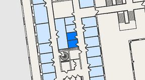 
							Planritning för Spaces Nordenskiöldsgatan, 2 privata rum, 10 m²