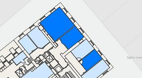 
							Planritning för Spaces Gamla Stan, 3 privata rum, 79 m²