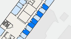 Planritning för Easy Office Uppsala, 5 privata rum, 60 m²