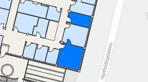 
							Planritning för Flexiwork Hovet, 2 privata rum, 33 m²