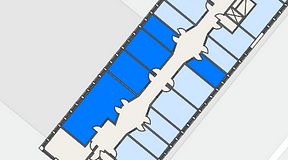 
							Planritning för Regus Almedal, 5 privata rum, 112 m²