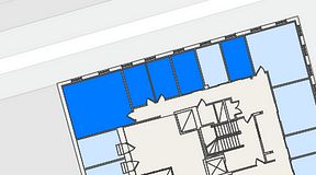 
							Planritning för Regus Östra Hamngatan, 5 privata rum, 76 m²