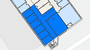 
							Planritning för THE WORKS Slakthusområdet, 2 privata rum, 122 m²