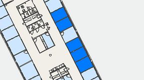
							Planritning för Convendum Västra Järnvägsgatan 3, 5 privata rum, 51 m²