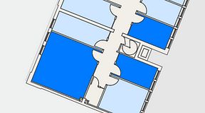 
							Planritning för C/O Tyresö, 3 privata rum, 47 m²