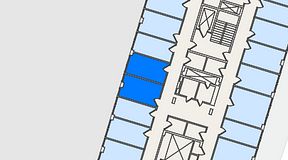 
							Planritning för C/O Handenterminalen 5, 2 privata rum, 23 m²