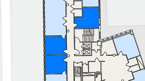 
							Planritning för Flexiwork Kollektivet, 3 privata rum, 54 m²