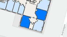 
							Planritning för Quick Office Danderyd, 2 privata rum, 40 m²