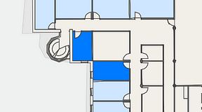 
							Planritning för FirstOffice Arenavägen 33, 2 privata rum, 27 m²
