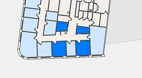 Planritning för United Spaces Nordenskiöldsgatan 24, 4 privata rum, 41 m²