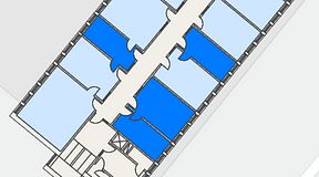 
							Planritning för Regus Almedal, 4 privata rum, 59 m²