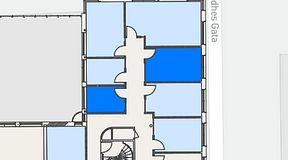 
							Planritning för Convendum Stampgatan 14, 2 privata rum, 28 m²