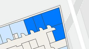 
							Planritning för Walborg Ventures, 4 privata rum, 72 m²