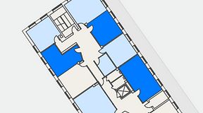 Planritning för Regus Östersund, 3 privata rum, 80 m²