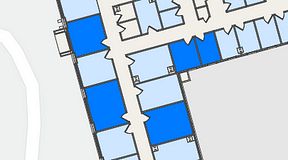 
							Planritning för United Spaces Östra Hamngatan, 5 privata rum, 74 m²