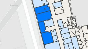 
							Planritning för Entreprenörsgatan Hasselbladshuset, 4 privata rum, 80 m²