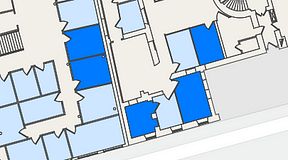 
							Planritning för Entreprenörsgatan Hasselbladshuset, 5 privata rum, 64 m²