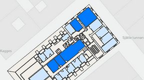 
							Planritning för Spaces Gamla Stan, 5 privata rum, 149 m²