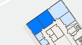 
							Planritning för FirstOffice Västra Hamnen, 2 privata rum, 51 m²