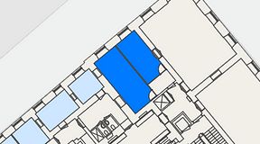 Planritning för Spaces Gamla Stan, 2 privata rum, 43 m²