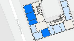 
							Planritning för Regus Adelgatan 21, 4 privata rum, 74 m²