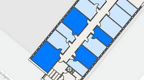 
							Planritning för Regus Almedal, 4 privata rum, 94 m²