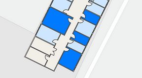 
							Planritning för Quick Office Älvsjö, 4 privata rum, 70 m²