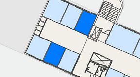 
							Planritning för Convendum Gävlegatan 16, 2 privata rum, 33 m²