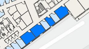 Planritning för United Spaces Helsingborg, 4 privata rum, 65 m²