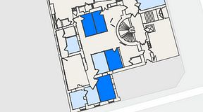 
							Planritning för Entreprenörsgatan Östra Hamngatan, 4 privata rum, 46 m²