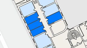 
							Planritning för Convendum Spårvagnshallarna, 4 privata rum, 48 m²