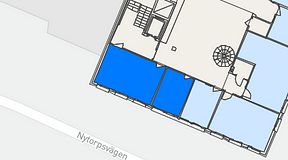 
							Planritning för FASTOFFICE Nytorpsvägen 34, 2 privata rum, 36 m²