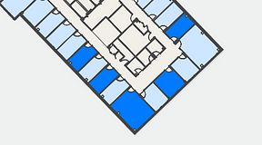 
							Planritning för FirstOffice Kanalvägen 17, 5 privata rum, 69 m²