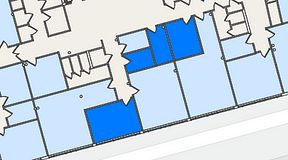 
							Planritning för Entreprenörsgatan Hasselbladshuset, 4 privata rum, 50 m²