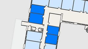 
							Planritning för FASTOFFICE Dalénum Lidingö, 4 privata rum, 44 m²
