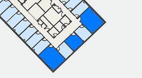 
							Planritning för FirstOffice Kanalvägen 17, 3 privata rum, 62 m²