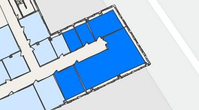
							Planritning för United Spaces Waterfront Klarabergsviadukten, 5 privata rum, 145 m²