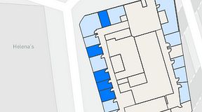 
							Planritning för Walborg Ventures, 5 privata rum, 58 m²