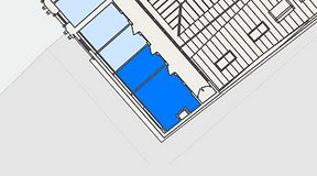 
							Planritning för Banken Coworking, 2 privata rum, 31 m²