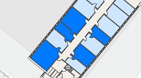 
							Planritning för Regus Almedal, 5 privata rum, 107 m²