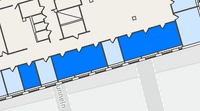 Planritning för THE WORKS Medborgarplatsen, 3 privata rum, 81 m²