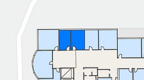 Planritning för Kontoret Globen, 2 privata rum, 23 m²