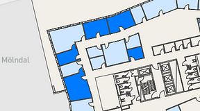 
							Planritning för Mindpark Mölndal, 5 privata rum, 86 m²