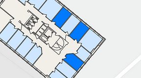 
							Planritning för FASTOFFICE Lidingö Torsvik, 3 privata rum, 31 m²