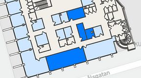 
							Planritning för United Spaces Östra Hamngatan, 4 privata rum, 98 m²