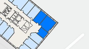 
							Planritning för FASTOFFICE Lidingö Torsvik, 3 privata rum, 33 m²