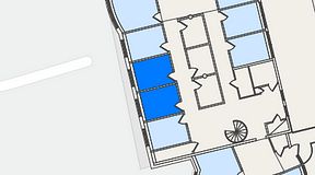 
							Planritning för FirstOffice Sävedalen, 2 privata rum, 22 m²