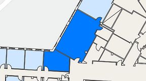 Planritning för Dospace Alfa, 2 privata rum, 84 m²