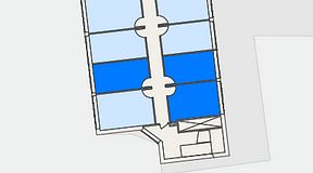 
							Planritning för Regus Rotsunda, 3 privata rum, 46 m²